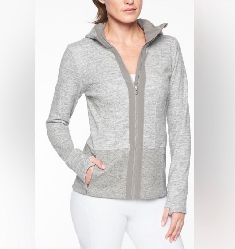 Athleta Victory Full Zip Hoodie Jacket in Gray 373161 Womens Size M